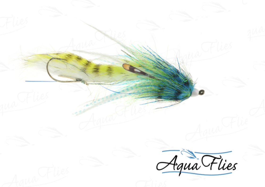 Aqua Flies Mini Dirty Hoh - Blue/Chartreuse